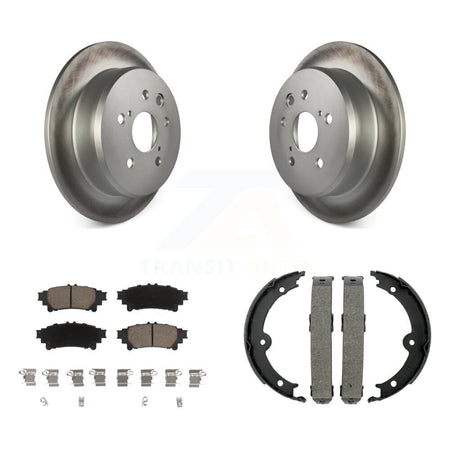 Rear Disc Coated Rotors Ceramic Pads And Parking Brake Shoes Kit For Lexus IS250 KGC-102942