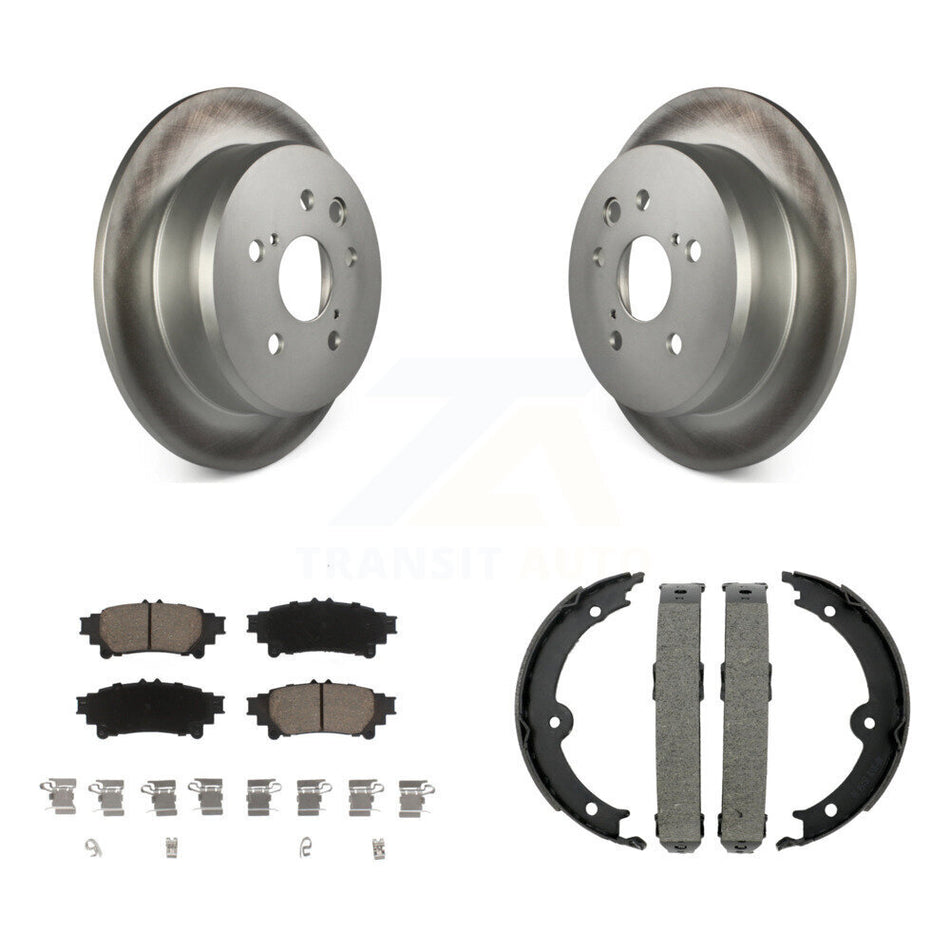Rear Disc Coated Rotors Ceramic Pads And Parking Brake Shoes Kit For Lexus IS250 KGC-102942