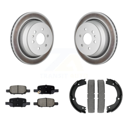 Rear Disc Coated Rotors Ceramic Pads Parking Shoes Kit For Chevrolet Colorado GMC Canyon KGC-102946