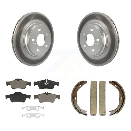 Rear Disc Coated Rotors Ceramic Pads And Parking Brake Shoes Kit For Mercedes-Benz E550 KGC-102955