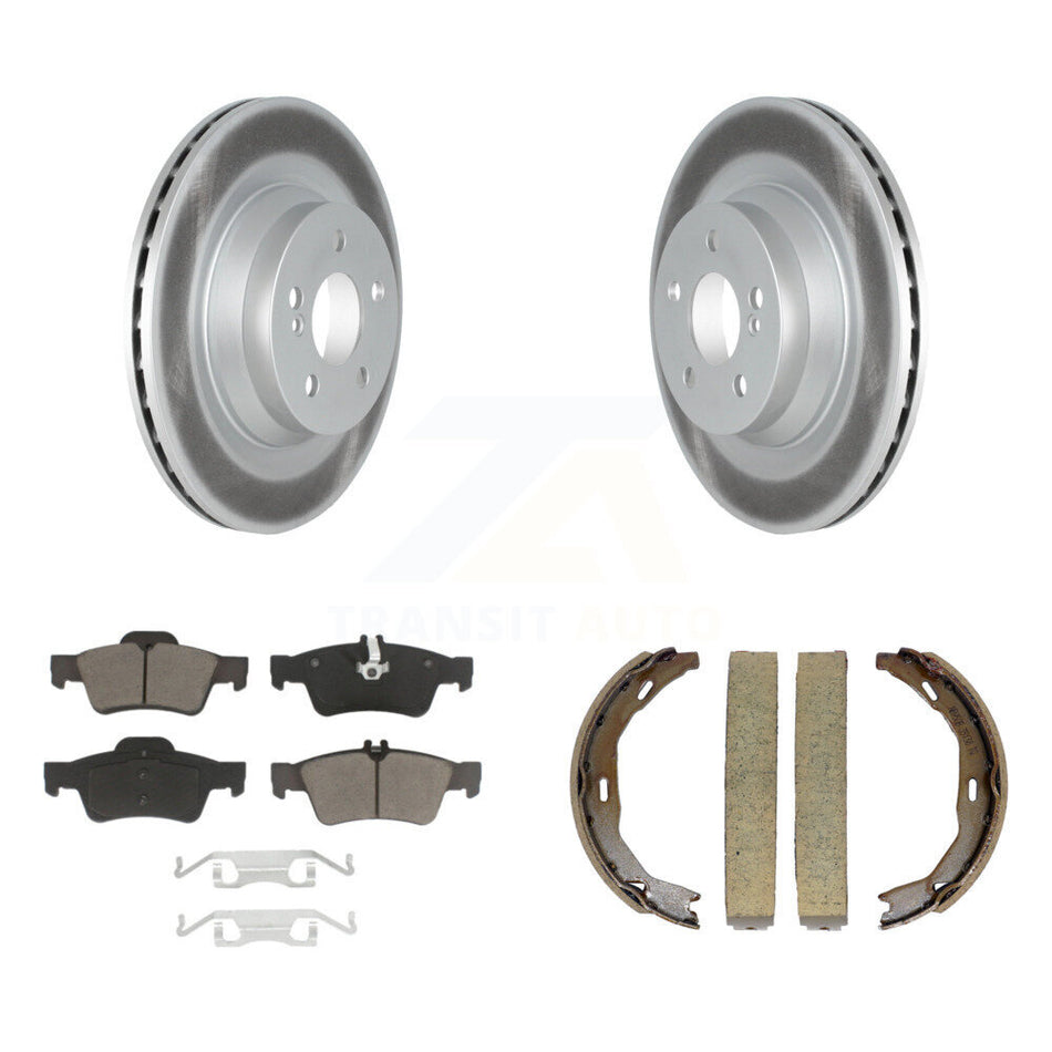 Rear Disc Coated Rotors Ceramic Pads And Parking Brake Shoes Kit For Mercedes-Benz E550 KGC-102956