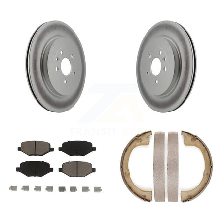 Rear Disc Coated Rotors Ceramic Pads And Parking Brake Shoes Kit For Lincoln MKT KGC-102961