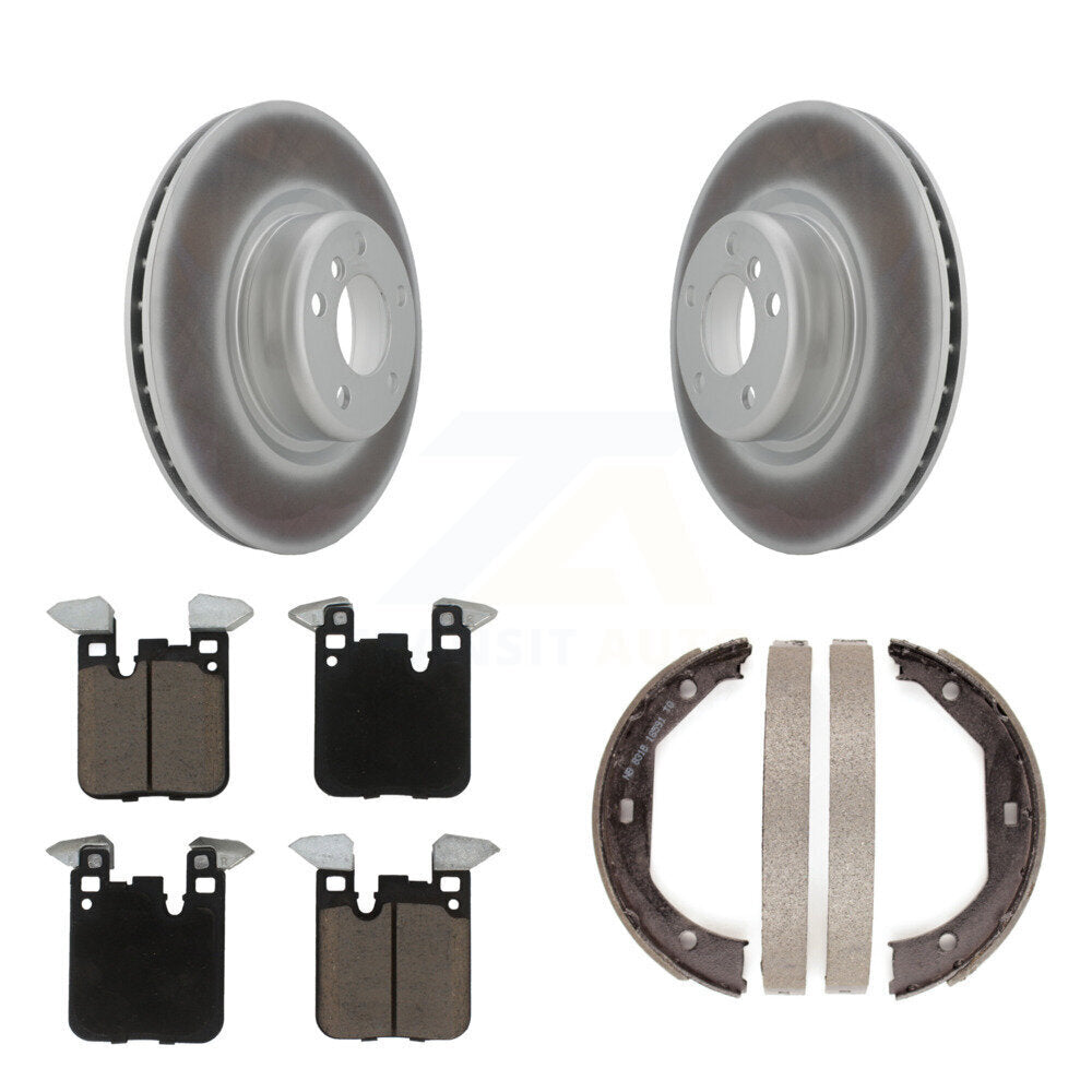 Rear Disc Coated Rotors Ceramic Pads And Parking Shoes Kit For BMW 328i 320i xDrive 428i KGC-102963