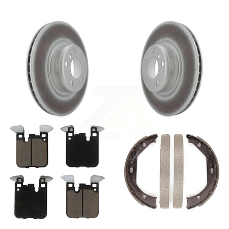 Rear Disc Coated Rotors Ceramic Pads And Parking Shoes Kit For BMW 328i 320i xDrive 428i KGC-102963