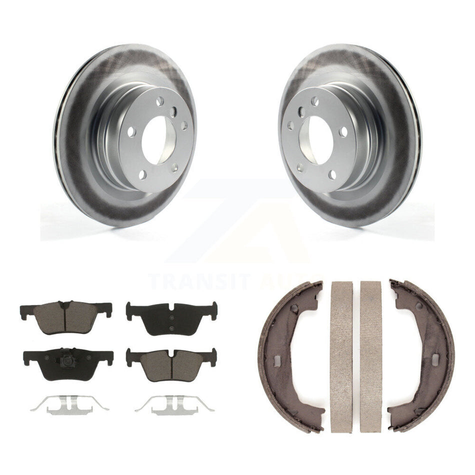 Rear Disc Coated Rotors Ceramic Pads Parking Shoes Kit For BMW 230i xDrive 228i 328i 320i KGC-102969