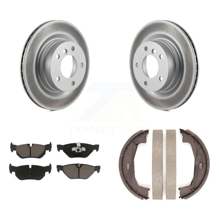 Rear Disc Coated Rotors Ceramic Pads And Parking Brake Shoes Kit For BMW 323i 328i 325i KGC-102971