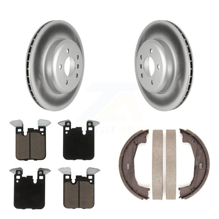 Rear Disc Coated Rotors Ceramic Pads And Parking Brake Shoes Kit For BMW 428i xDrive 328i KGC-102981