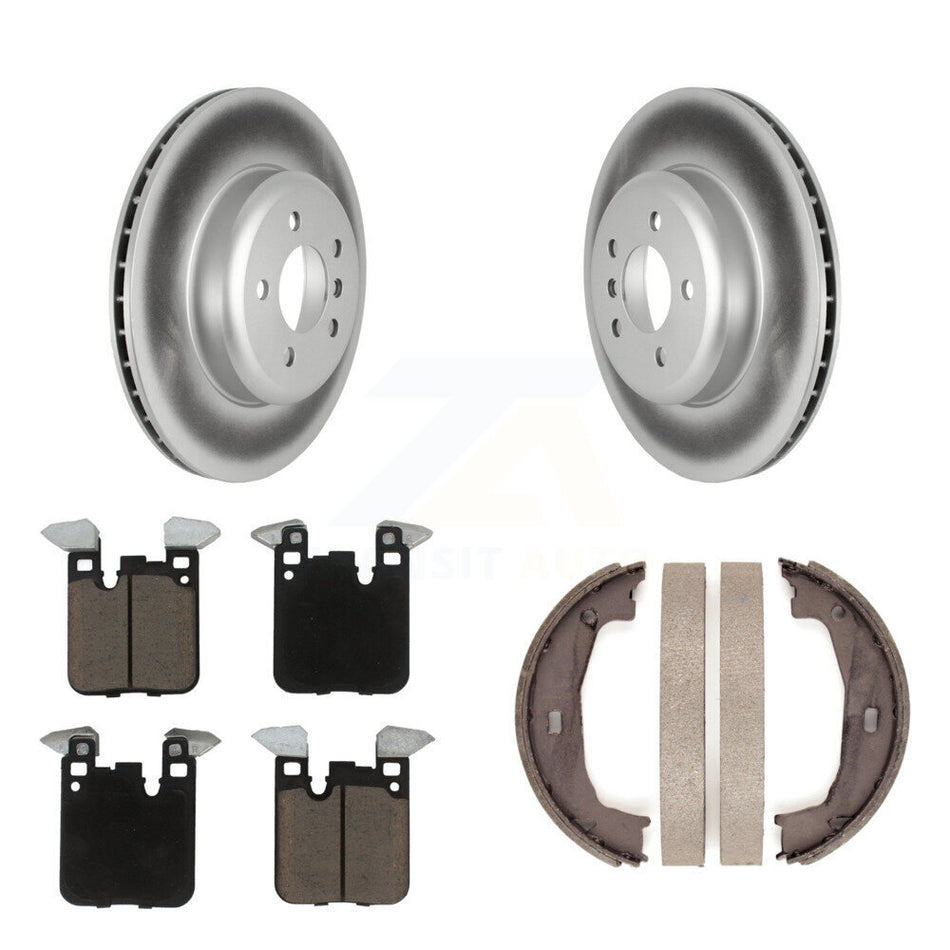 Rear Disc Coated Rotors Ceramic Pads And Parking Brake Shoes Kit For BMW 428i xDrive 328i KGC-102981