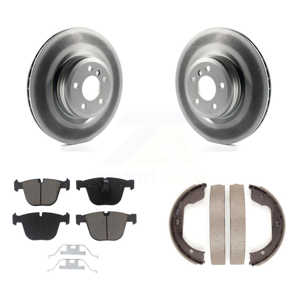 Rear Disc Coated Rotors Ceramic Pads Parking Shoes Kit For BMW 750i xDrive 750Li 550i GT KGC-102994