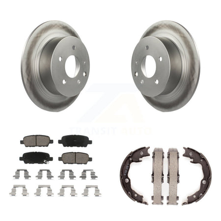 Rear Disc Coated Rotors Ceramic Pads And Parking Brake Shoes Kit For Nissan Sentra Juke KGC-103017