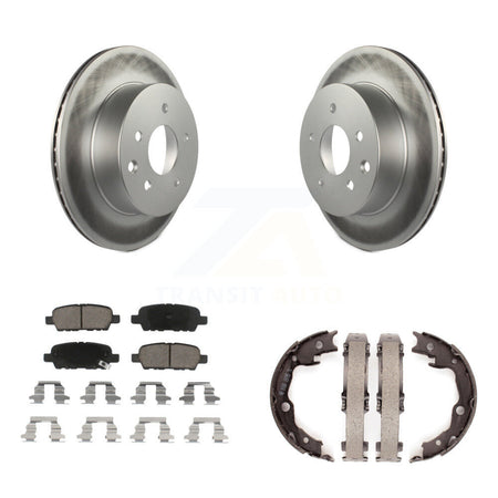 Rear Disc Coated Rotors Ceramic Pads Parking Shoes Kit For Nissan Rogue LEAF Juke Select KGC-103018