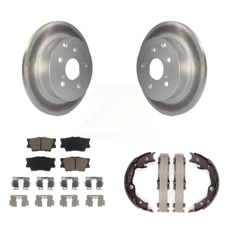 Rear Disc Coated Rotors Ceramic Pads Parking Brake Shoes Kit For Toyota RAV4 Lexus HS250h KGC-103019