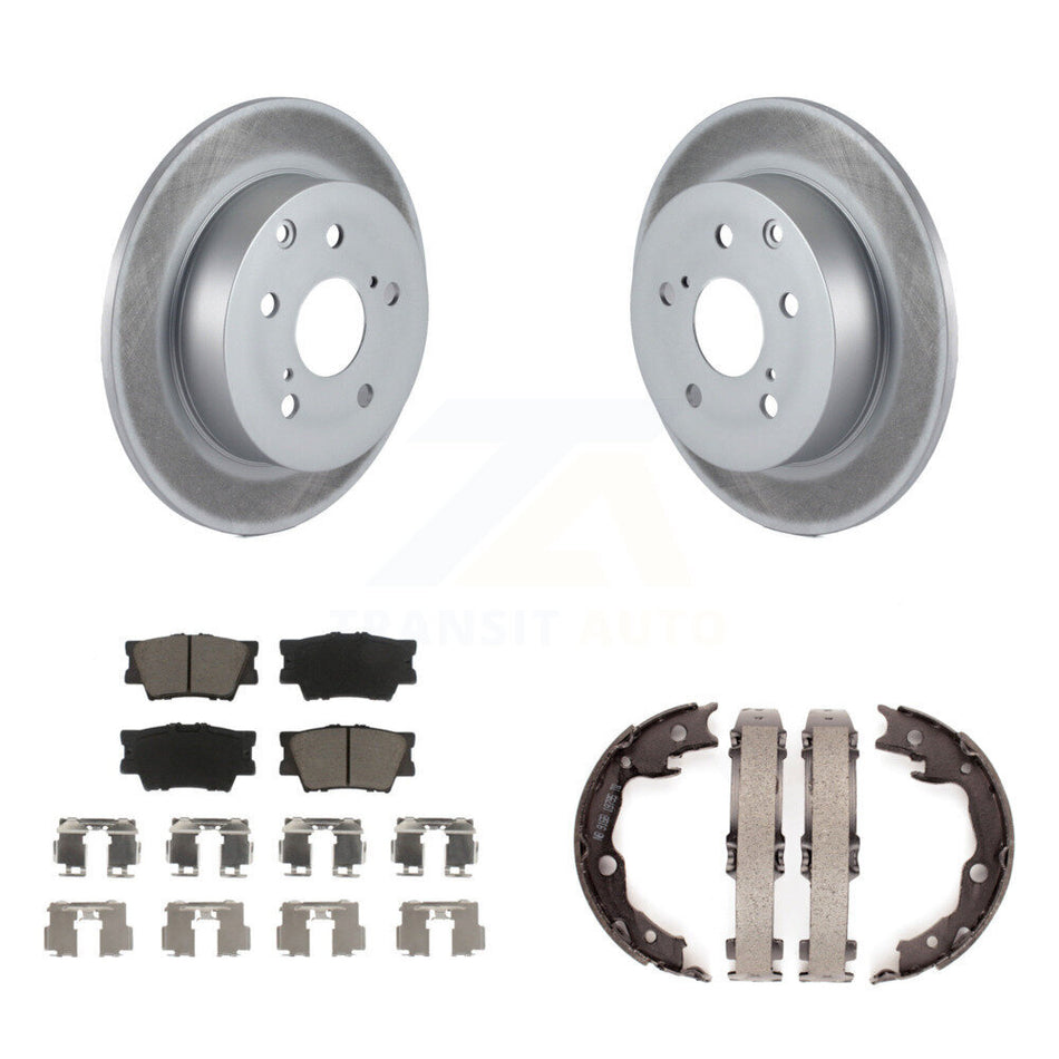Rear Disc Coated Rotors Ceramic Pads And Parking Shoes Kit For Toyota Matrix Pontiac Vibe KGC-103020