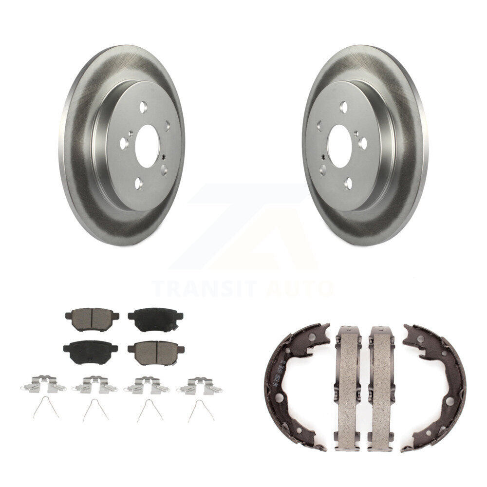Rear Disc Coated Rotors Ceramic Pads And Parking Shoes Kit For Toyota Matrix Pontiac Vibe KGC-103021