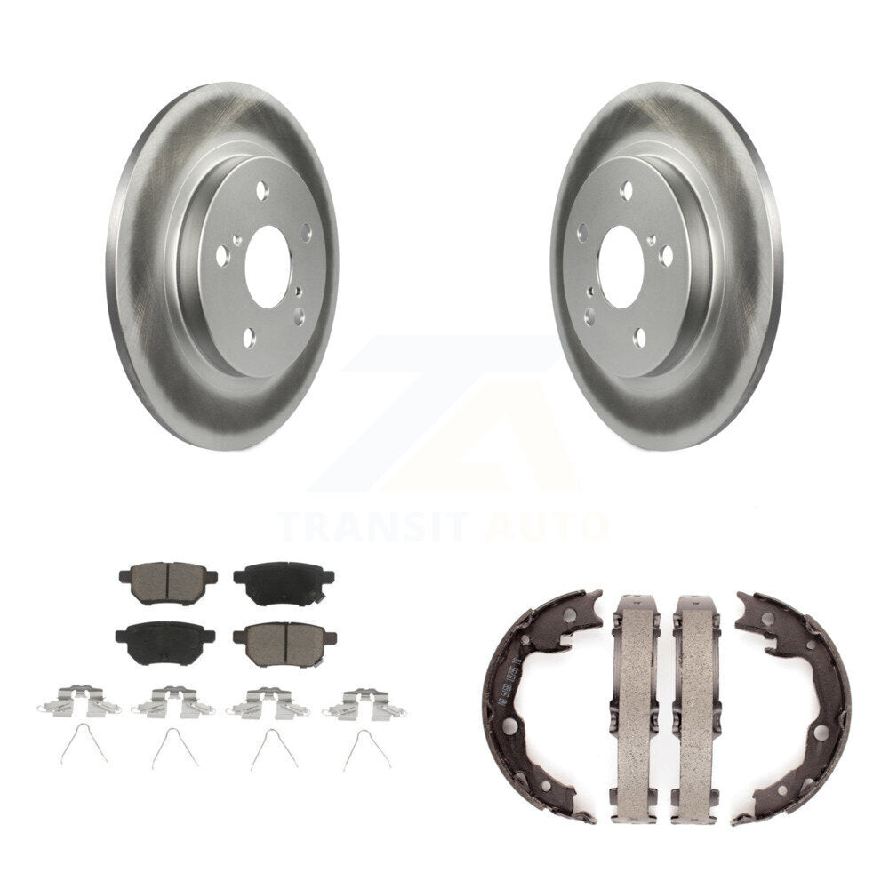Rear Disc Coated Rotors Ceramic Pads And Parking Shoes Kit For Toyota Matrix Pontiac Vibe KGC-103022