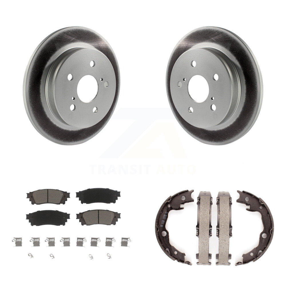 Rear Disc Coated Rotors Ceramic Pads And Parking Brake Shoes Kit For Toyota Camry RAV4 KGC-103023