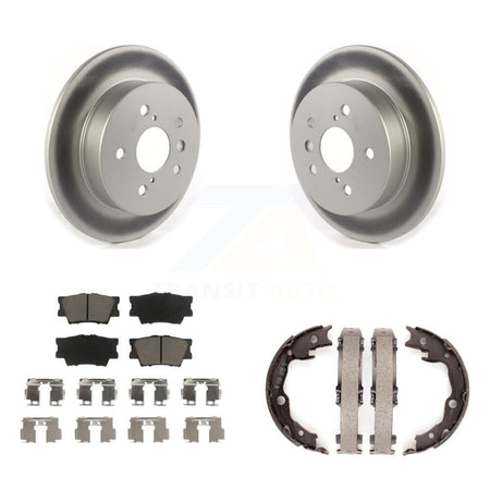 Rear Disc Coated Rotors Ceramic Pads And Parking Brake Shoes Kit For Toyota Camry KGC-103024
