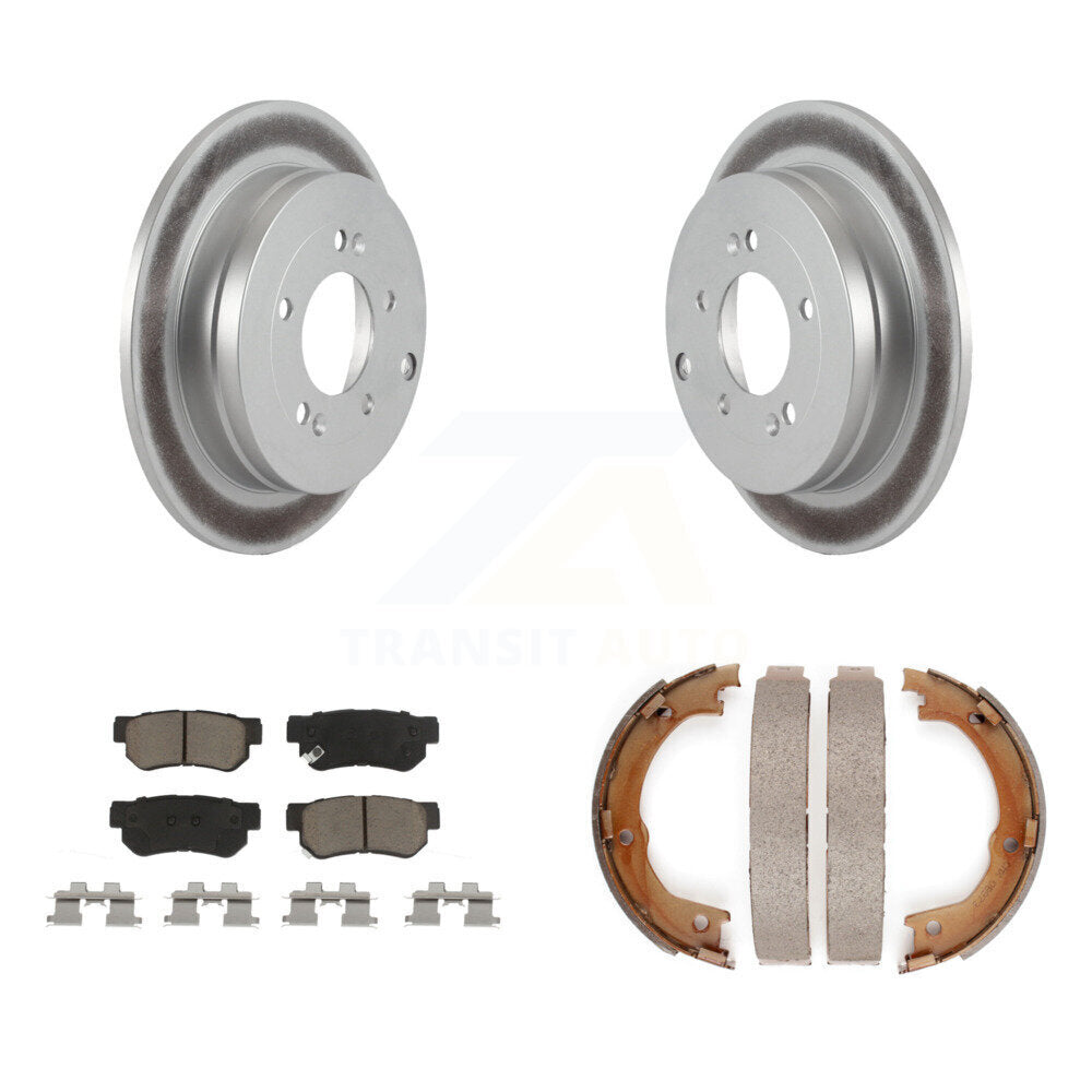 Rear Disc Coated Rotors Ceramic Pads And Parking Brake Shoes Kit For Hyundai Azera KGC-103027