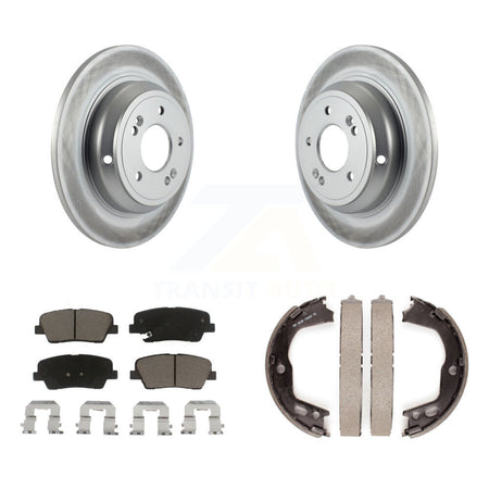 Rear Disc Coated Rotors Ceramic Pads And Parking Brake Shoes Kit For Hyundai Genesis KGC-103034