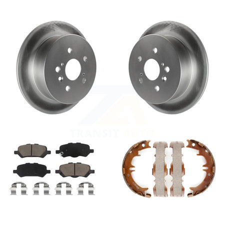 Rear Disc Coated Rotors Ceramic Pads & Parking Brake Shoes Kit For 2009-2016 Toyota Venza KGC-103036