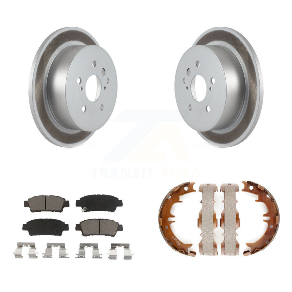 Rear Disc Coated Rotors Ceramic Pads Parking Brake Shoes Kit For 2004-2010 Toyota Sienna KGC-103037