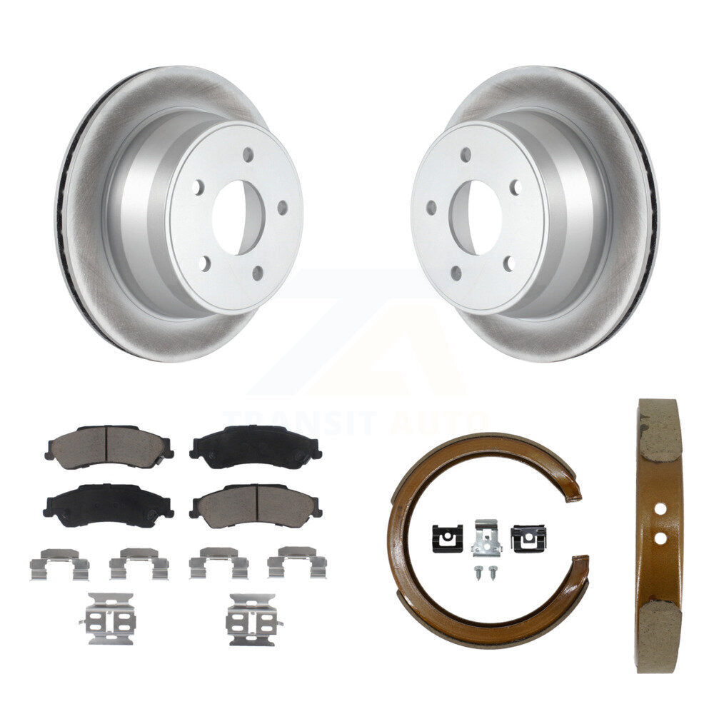 Rear Disc Coated Rotors Ceramic Pads Parking Shoes Kit For Chevrolet GMC Blazer S10 Jimmy KGC-103054