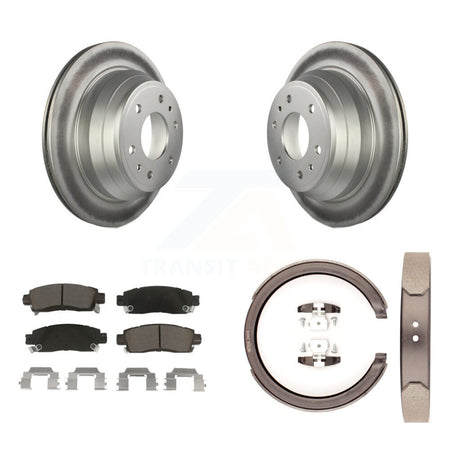 Rear Disc Coated Rotors Ceramic Pads & Parking Shoes Kit For Chevrolet GMC Trailblazer XL KGC-103059