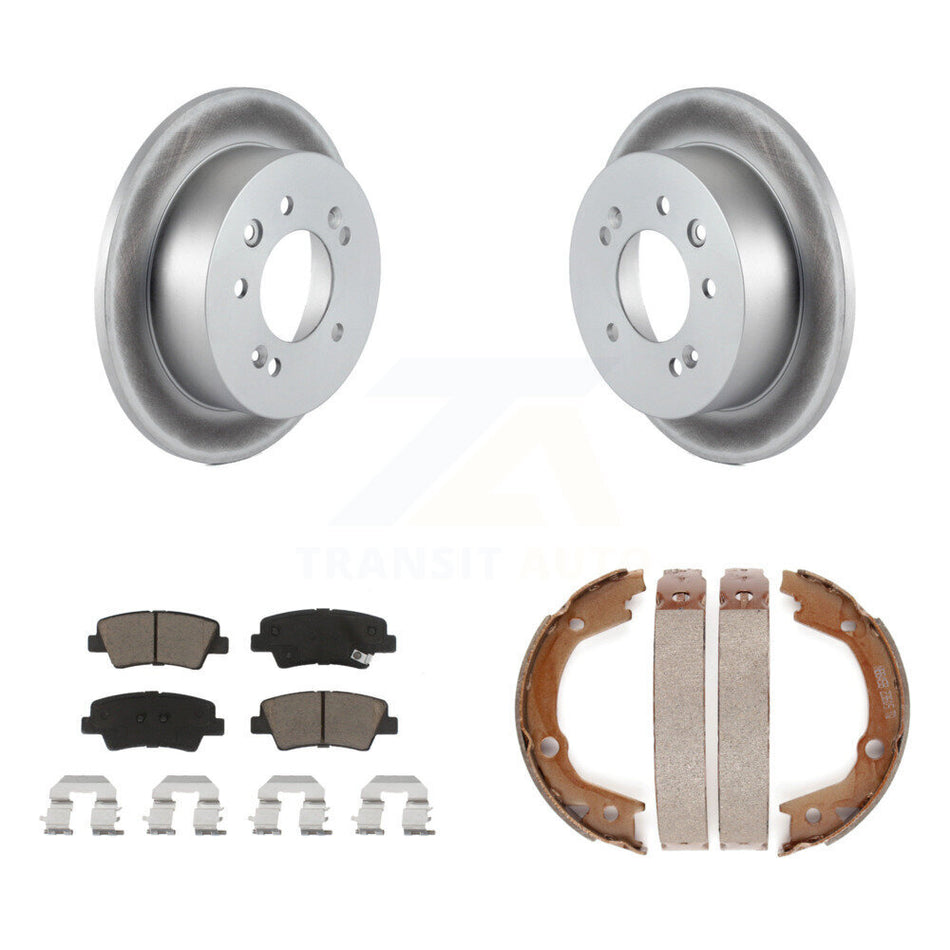 Rear Disc Coated Rotors Ceramic Pads Parking Shoes Kit For Hyundai Elantra From 03 23 10 KGC-103077
