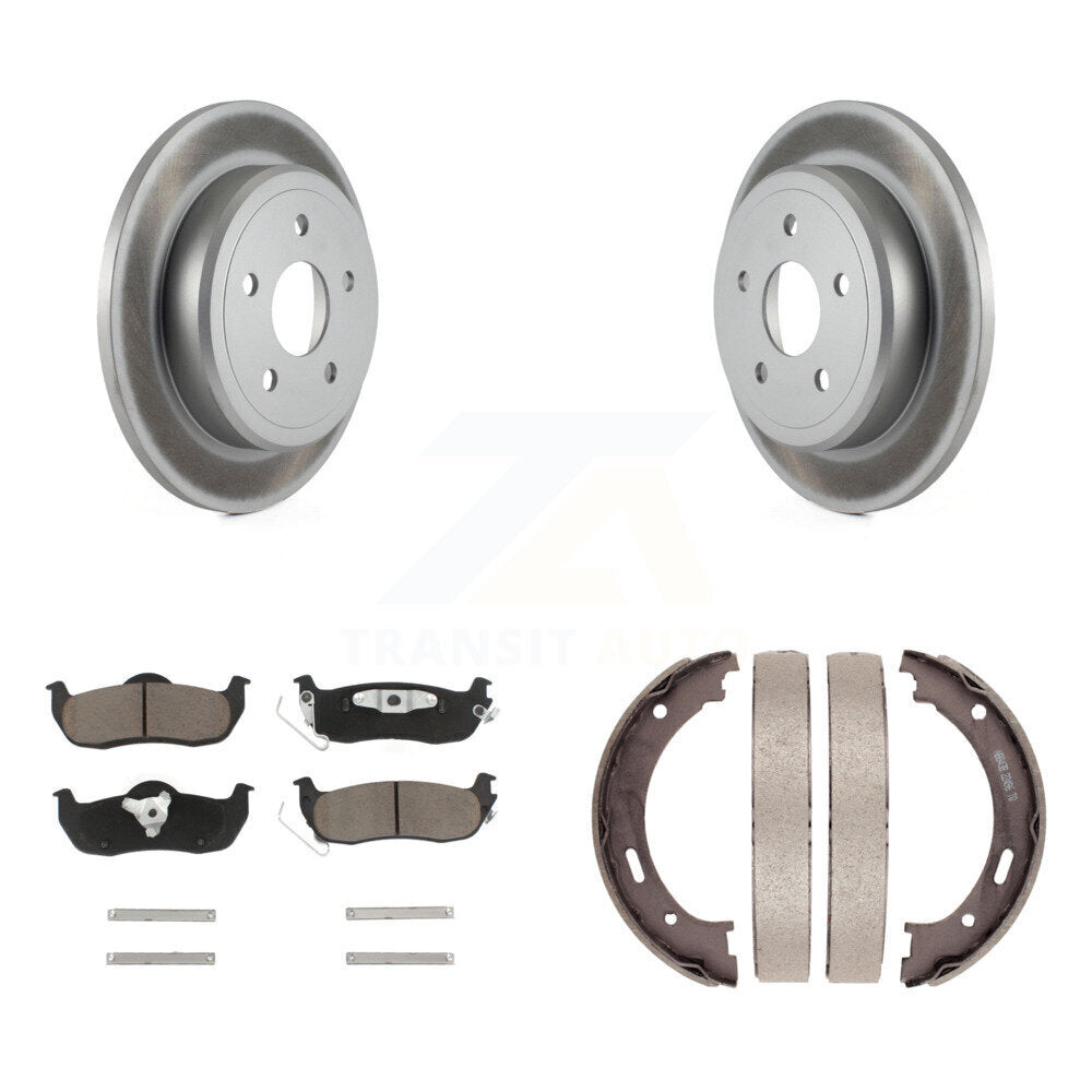 Rear Disc Coated Rotors Ceramic Pads Parking Shoes Kit For Jeep Grand Cherokee Commander KGC-103087