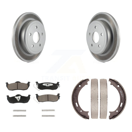 Rear Disc Coated Rotors Ceramic Pads Parking Shoes Kit For Jeep Grand Cherokee Commander KGC-103087