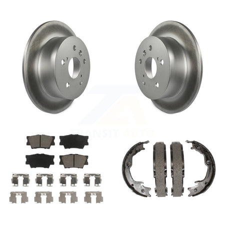 Rear Disc Coated Rotors Ceramic Pads Parking Brake Shoes Kit For Toyota Camry Lexus ES350 KGC-103101