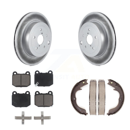 Rear Disc Coated Rotors Ceramic Pads And Parking Brake Shoes Kit For Subaru Impreza KGC-103134