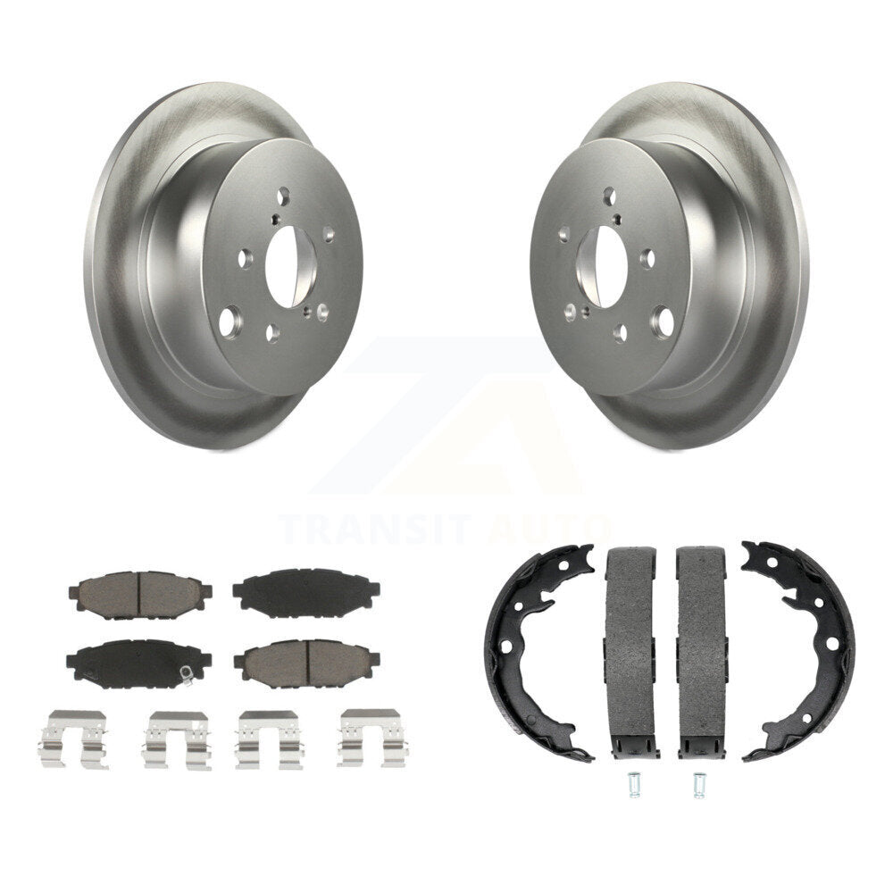 Rear Disc Coated Rotors Ceramic Pads & Parking Shoes Kit For Subaru Crosstrek Impreza XV KGC-103135