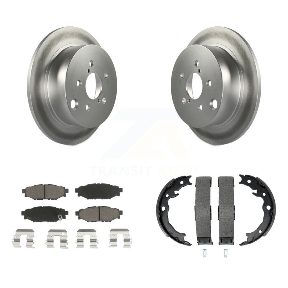 Rear Disc Coated Rotors Ceramic Pads & Parking Shoes Kit For Subaru Crosstrek Impreza XV KGC-103135