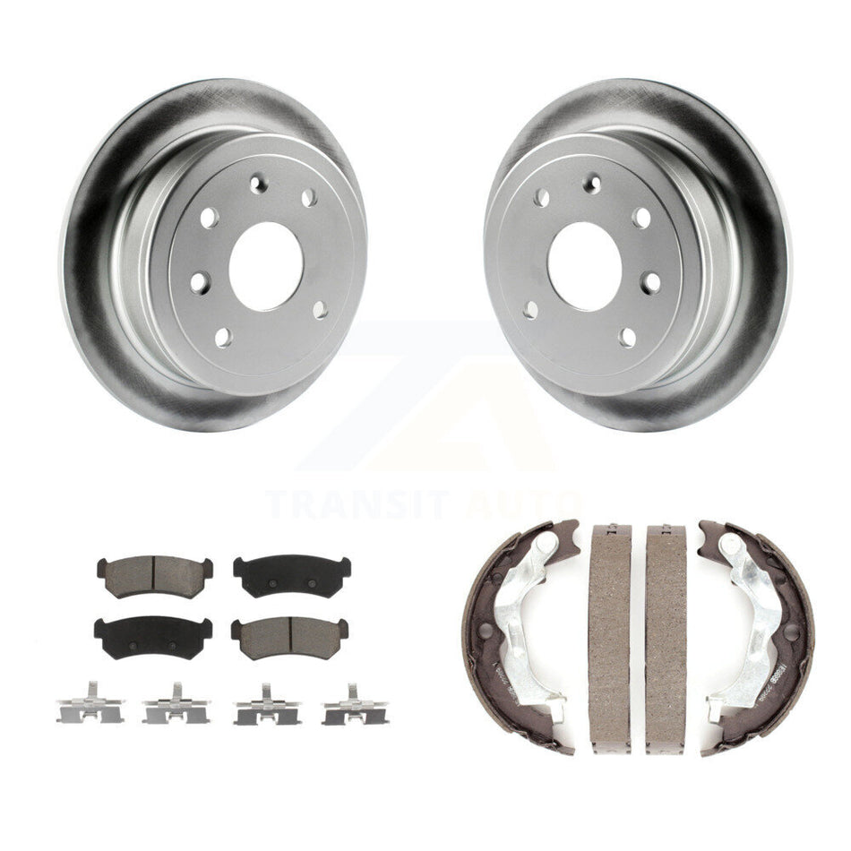 Rear Disc Coated Rotors Ceramic Pads And Parking Brake Shoes Kit For Suzuki Forenza Reno KGC-103142