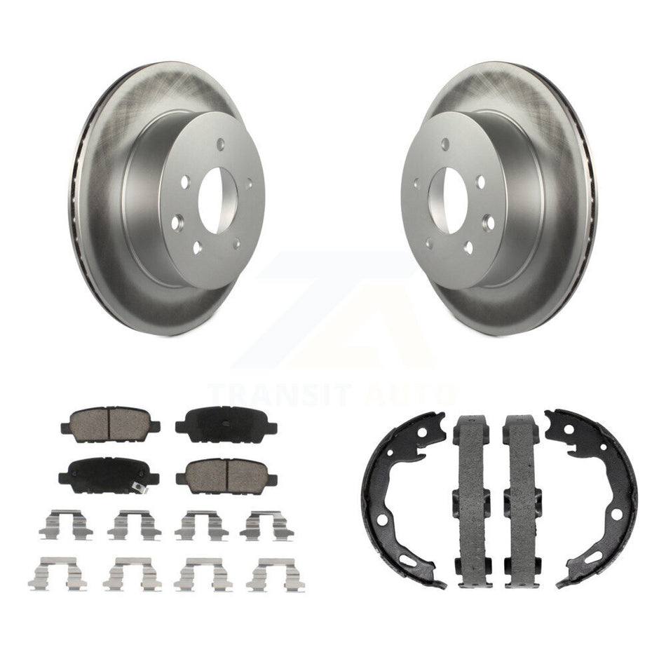 Rear Disc Coated Rotors Ceramic Pads And Parking Shoes Kit For Nissan Rogue Sport Qashqai KGC-103143