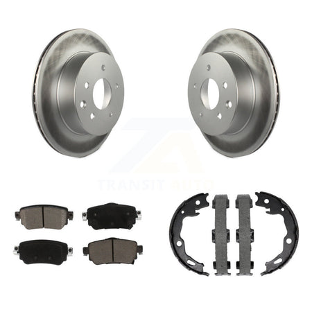 Rear Disc Coated Rotors Ceramic Pads And Parking Shoes Kit For 2019 Nissan Rogue Sport S KGC-103145