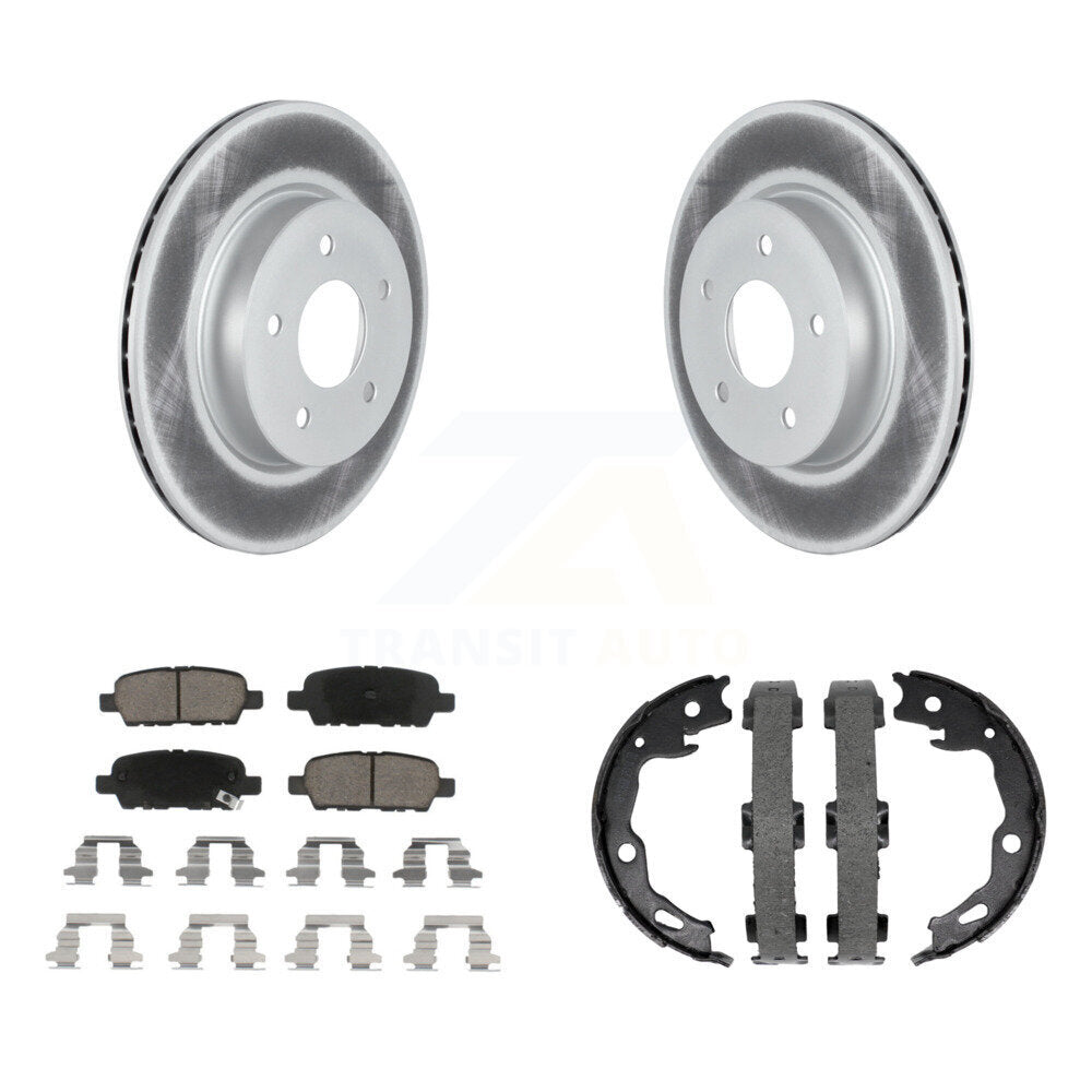 Rear Disc Coated Rotors Ceramic Pads And Parking Shoes Kit For Nissan Qashqai Rogue Sport KGC-103146