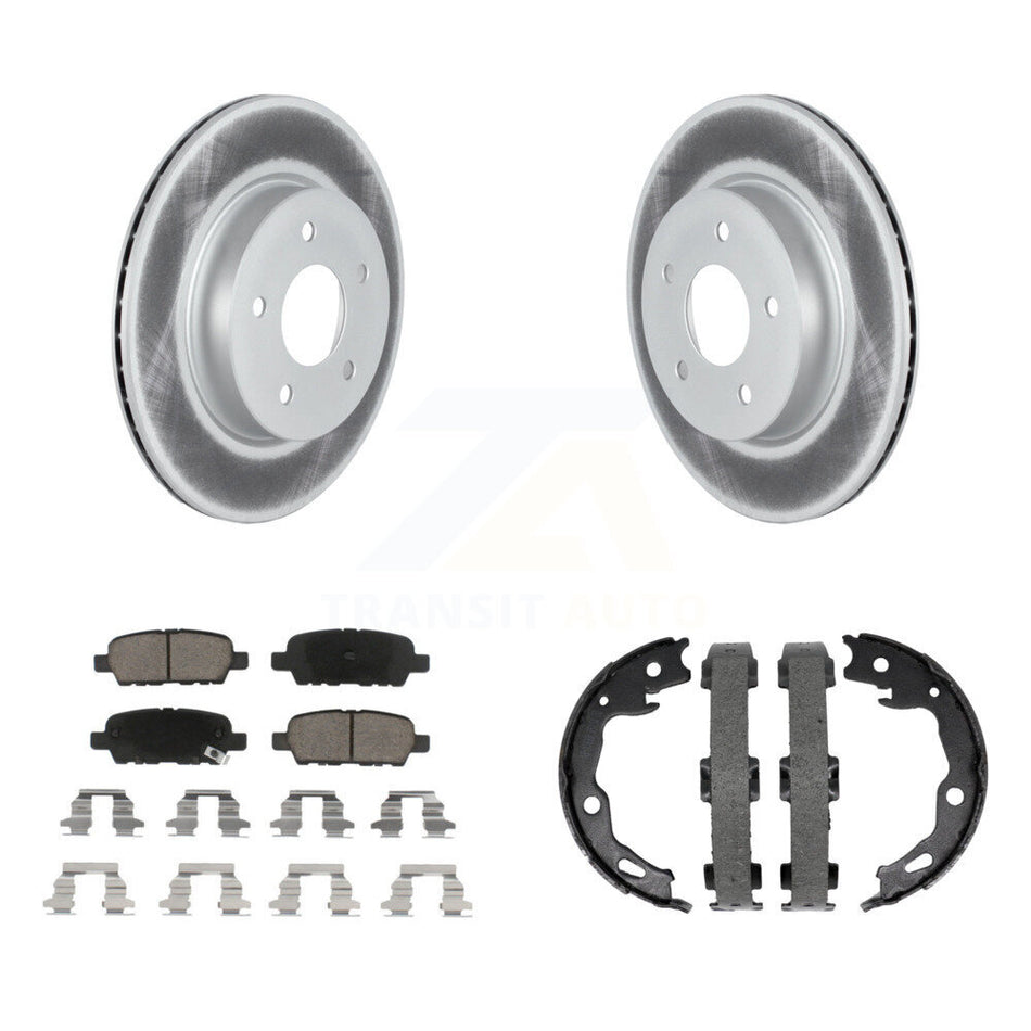 Rear Disc Coated Rotors Ceramic Pads And Parking Shoes Kit For Nissan Qashqai Rogue Sport KGC-103146