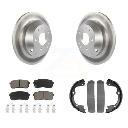 Rear Disc Coated Rotors Ceramic Pads And Parking Brake Shoes Kit For Kia Sedona KGC-103147