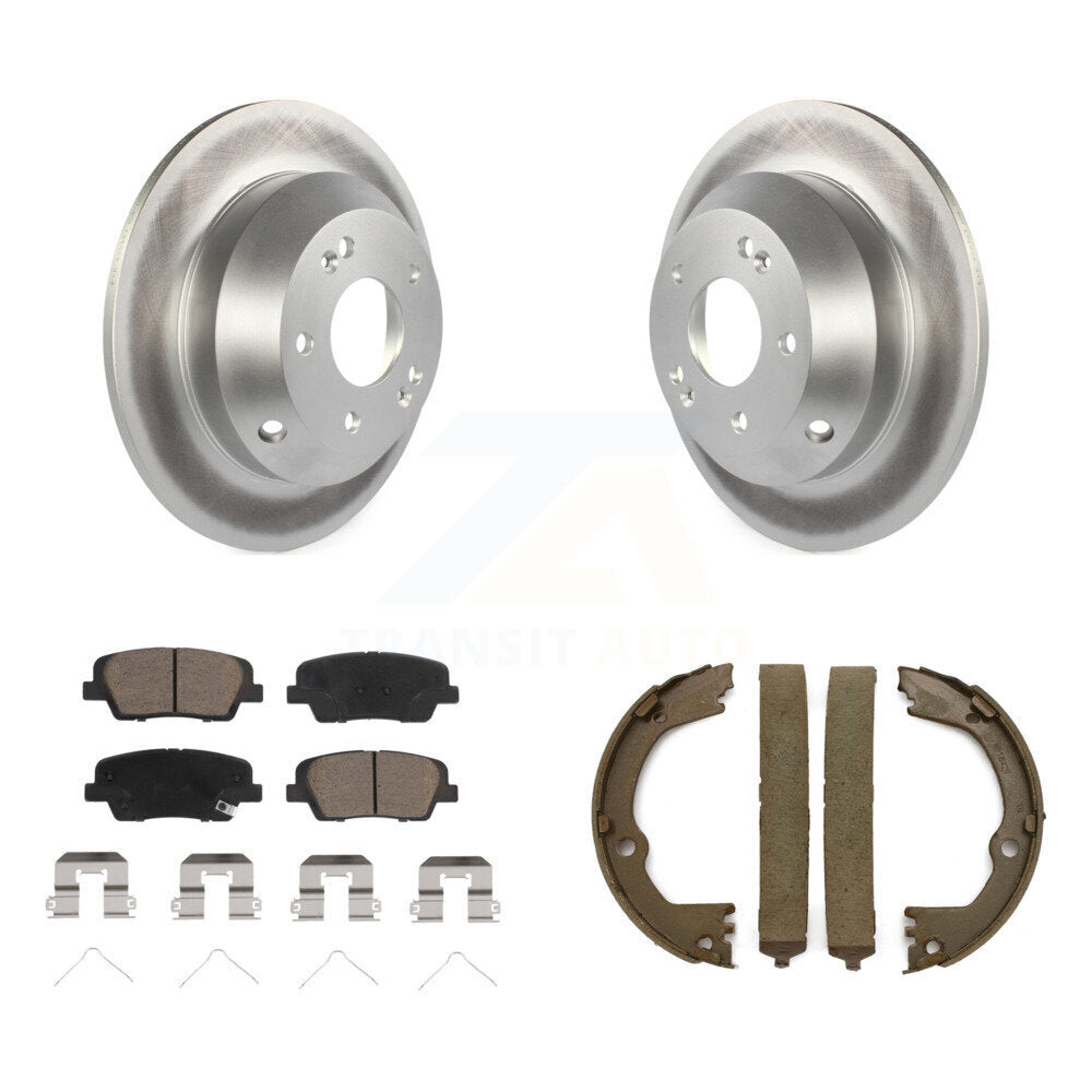 Rear Disc Coated Rotors Ceramic Pads And Parking Shoes Kit For Hyundai Santa Fe Sport XL KGC-103150
