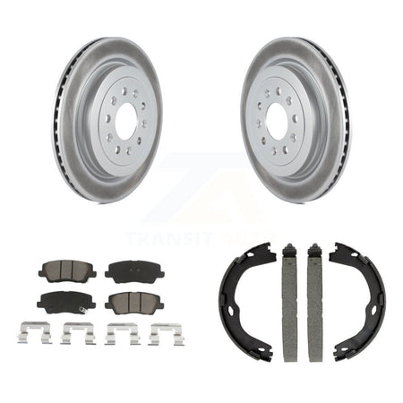Rear Disc Coated Rotors Ceramic Pads And Parking Brake Shoes Kit For Cadillac ATS KGC-103151
