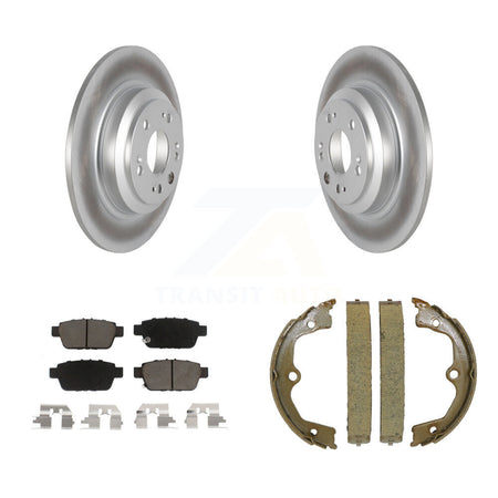 Rear Disc Coated Rotors Ceramic Pads And Parking Brake Shoes Kit For 2009-2014 Acura TL KGC-103160