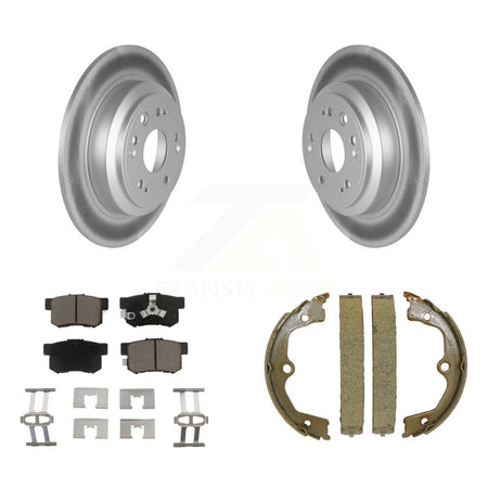 Rear Disc Coated Rotors Ceramic Pads & Parking Brake Shoes Kit For Honda Accord Crosstour KGC-103161
