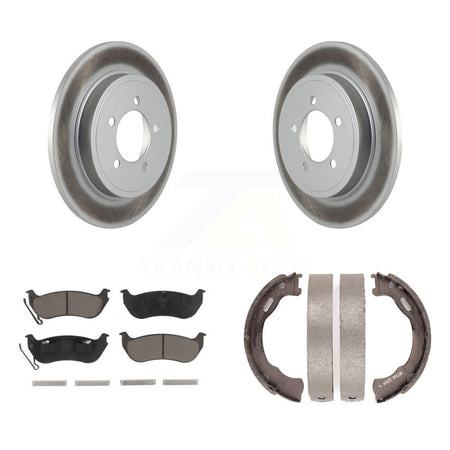 Rear Disc Coated Rotors Ceramic Pads Parking Brake Shoes Kit For Ford Explorer Sport Trac KGC-103164