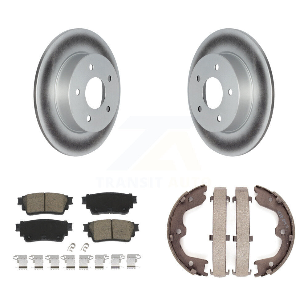 Rear Disc Coated Rotors Ceramic Pads And Parking Brake Shoes Kit For Nissan Altima KGC-103176