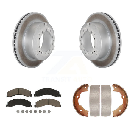 Rear Disc Coated Rotors Ceramic Pads Parking Shoes Kit For Ram Dodge Sterling Truck 4500 KGC-103200