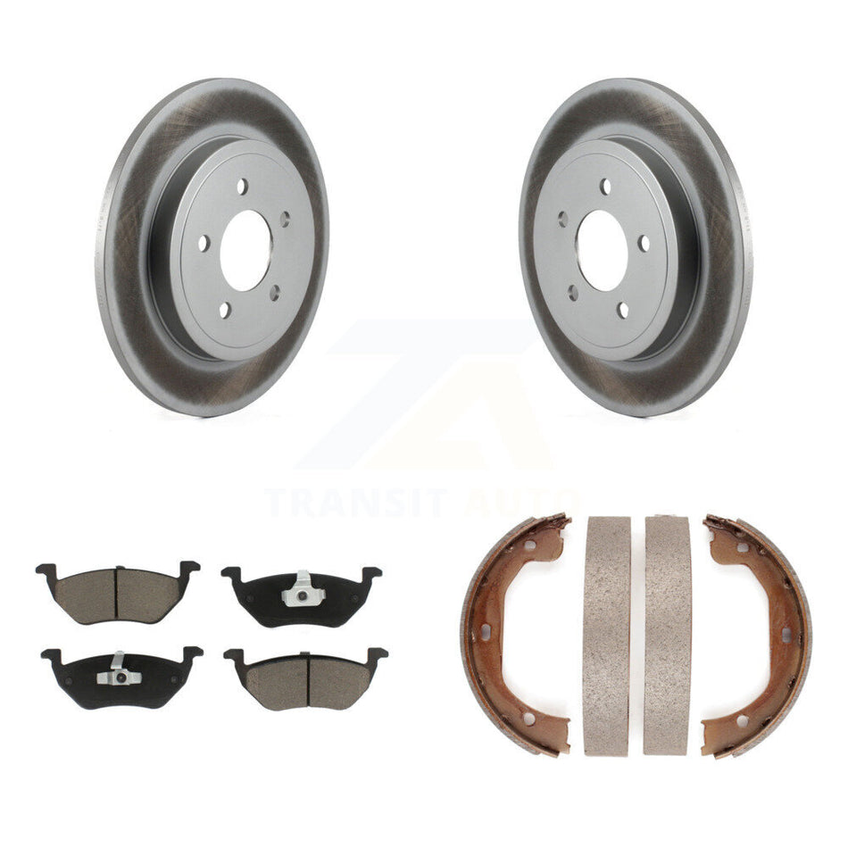 Rear Disc Coated Rotors Ceramic Pads And Parking Shoes Kit For Ford Escape Mazda Tribute KGC-103213