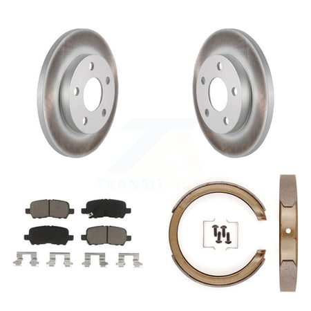 Rear Disc Coated Rotors Ceramic Pads And Parking Brake Shoes Kit For Chevrolet Impala KGC-103214