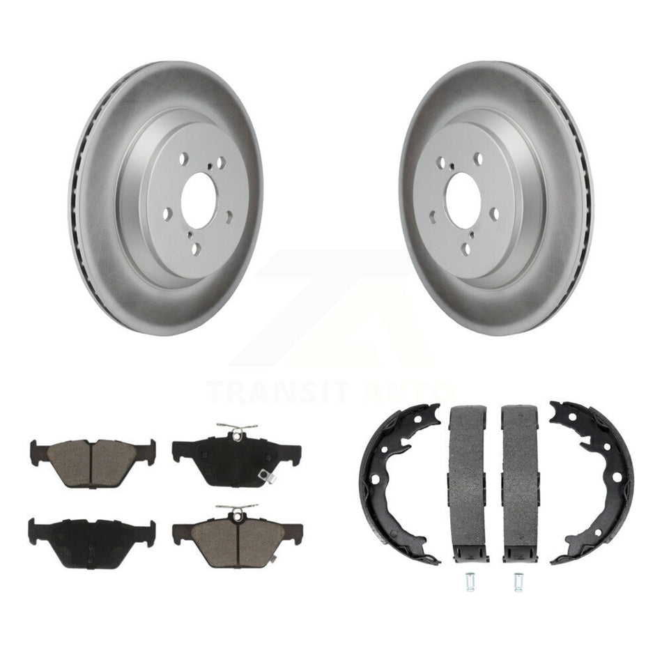 Rear Disc Coated Rotors Ceramic Pads And Parking Brake Shoes Kit For Subaru Crosstrek KGC-103217